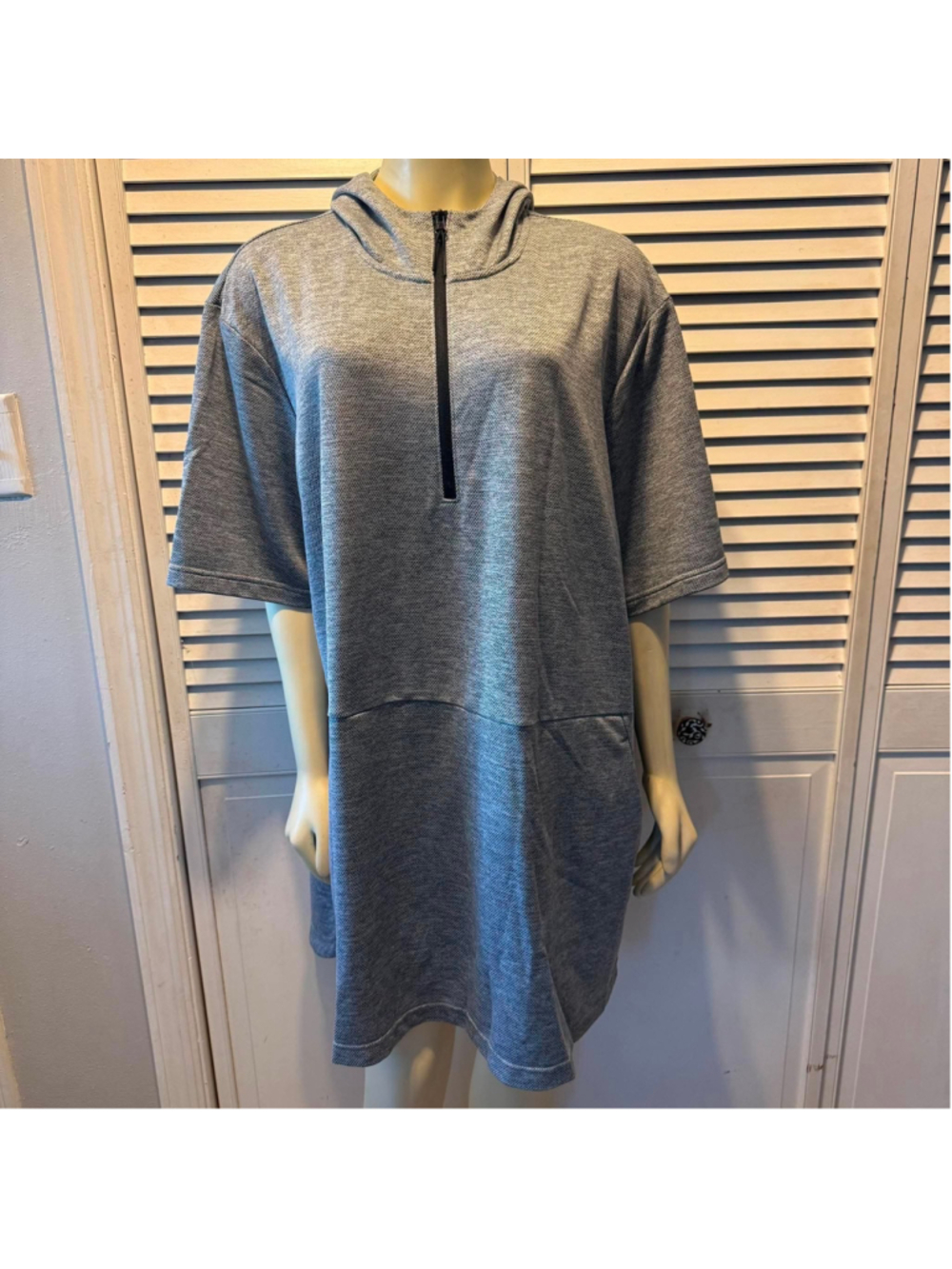 Men's MSX by Michael Strahan Hoodie 2XLT Gray with Black Zipper